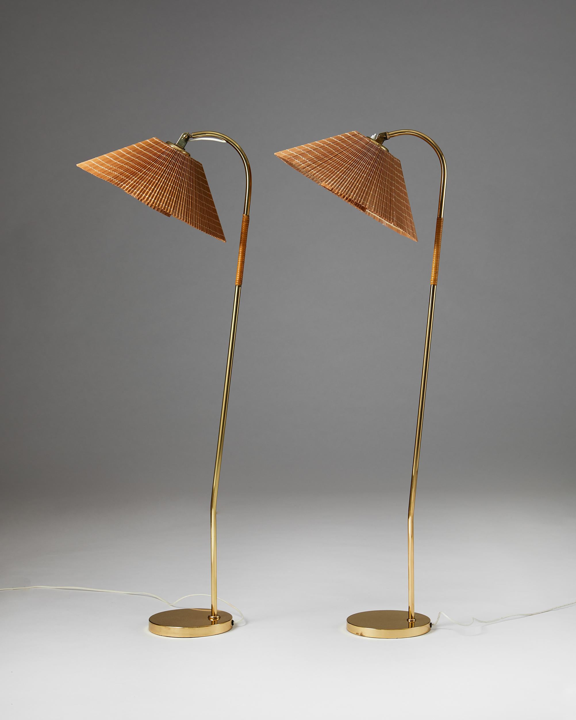 Mid-Century Modern Pair of Floor Lamps Attributed to Paavo Tynell for Idman, Finland, 1950’s