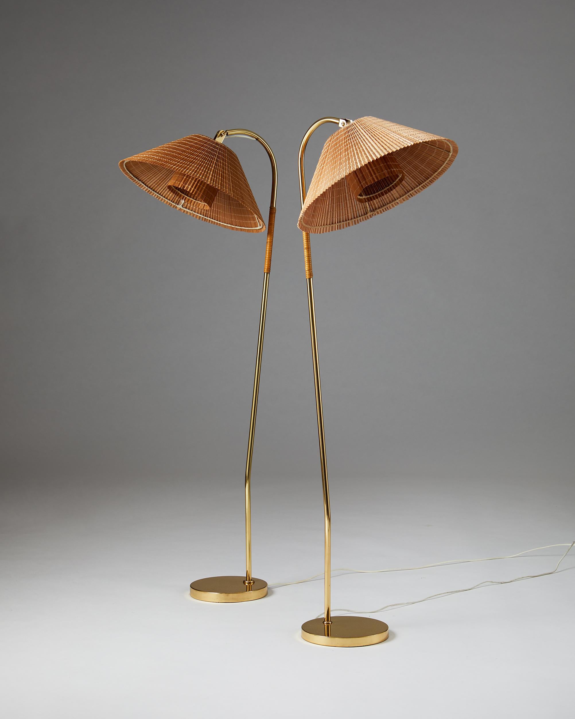 Finnish Pair of Floor Lamps Attributed to Paavo Tynell for Idman, Finland, 1950’s