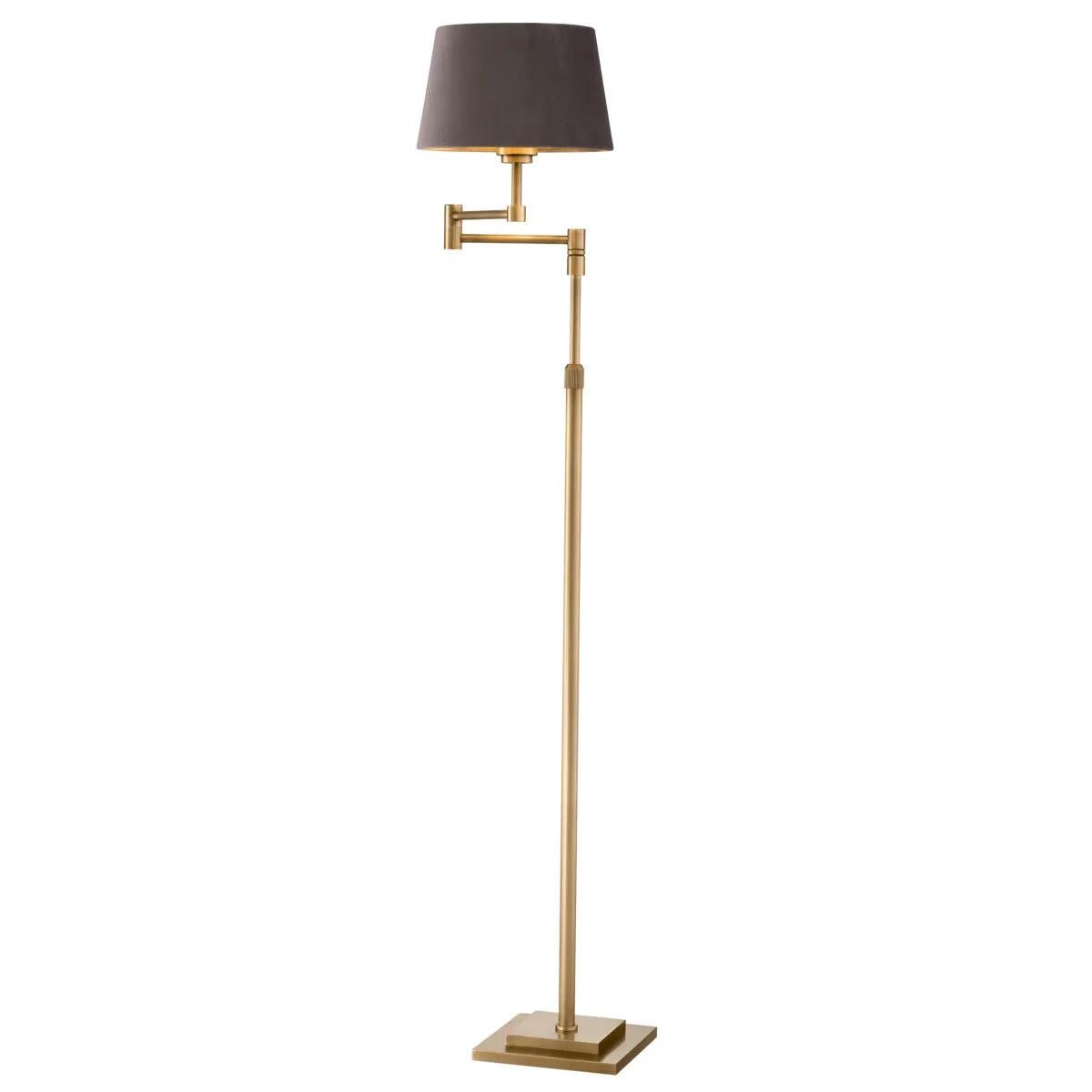 Pair of floor lamps, brushed brass finish, American style

This floor lamp adds a touch of refinement to your décor. With its brushed brass finish, adjustable height and handmade linen blend lampshade, this lamp is both elegant and practical for any