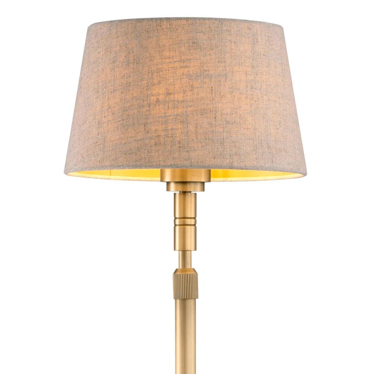 Modern Pair of Floor Lamps, Brushed Brass Finish, American Style. For Sale
