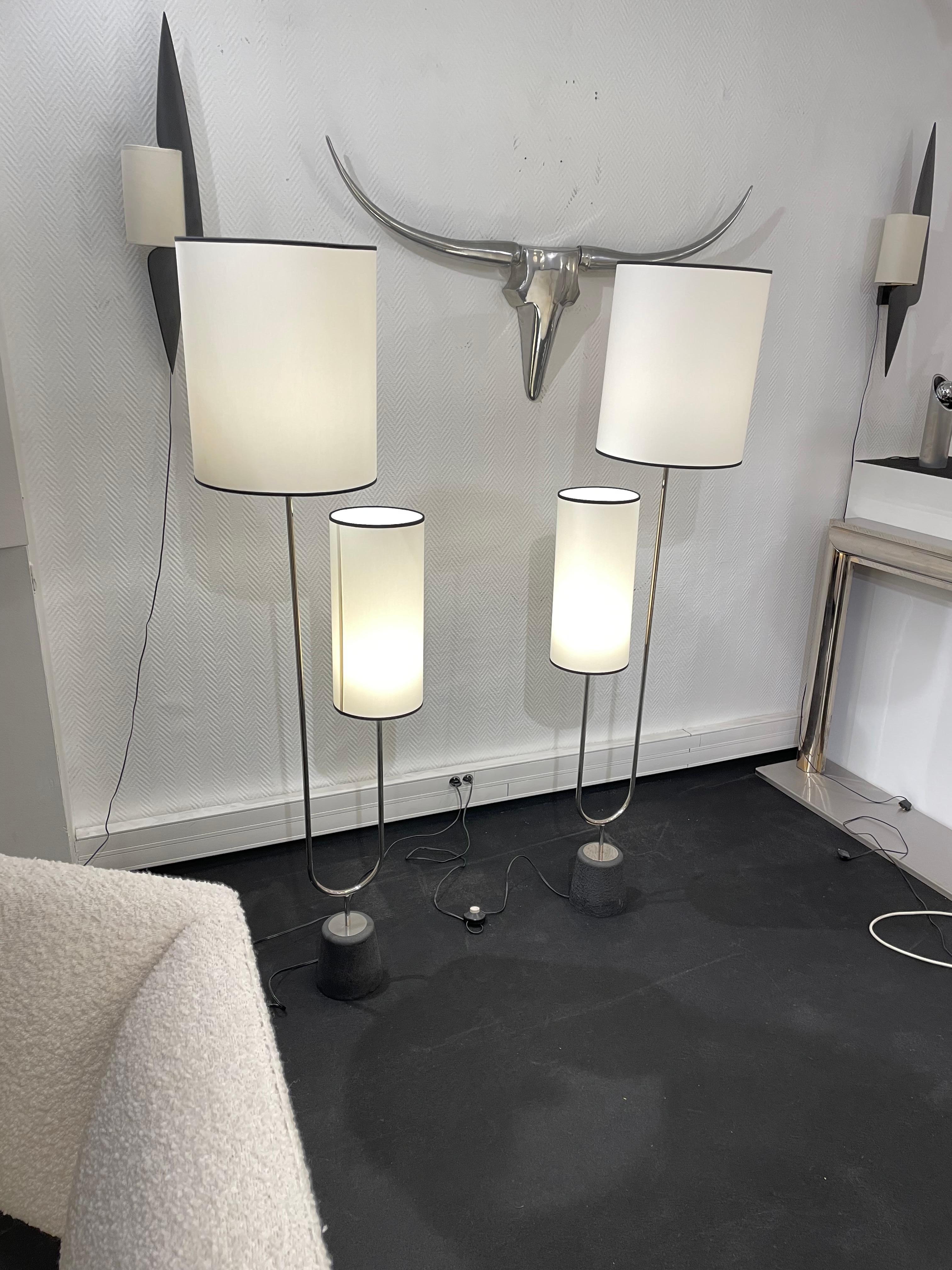 Pair of Floor Lamps by Arlus For Sale 3