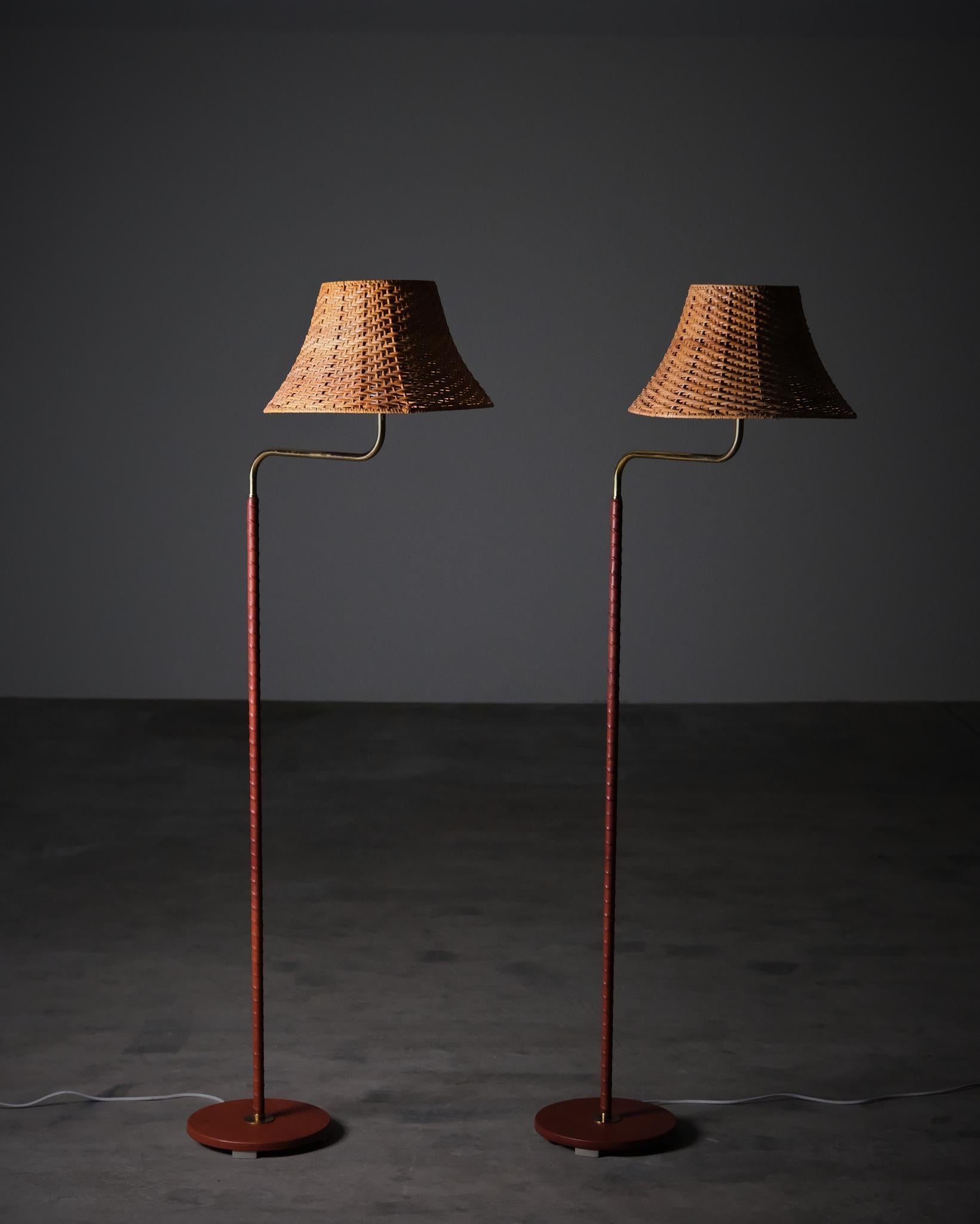 Scandinavo moderno Coppia di lampade da terra di ASEA, Svezia, anni '50 in vendita