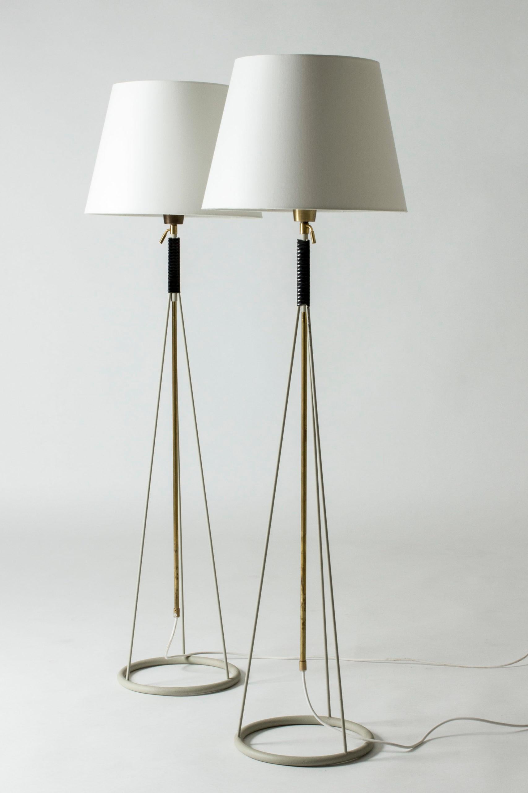 Mid-Century Modern Pair of floor lamps by Eje Ahlgren for Luco, design 1950's For Sale
