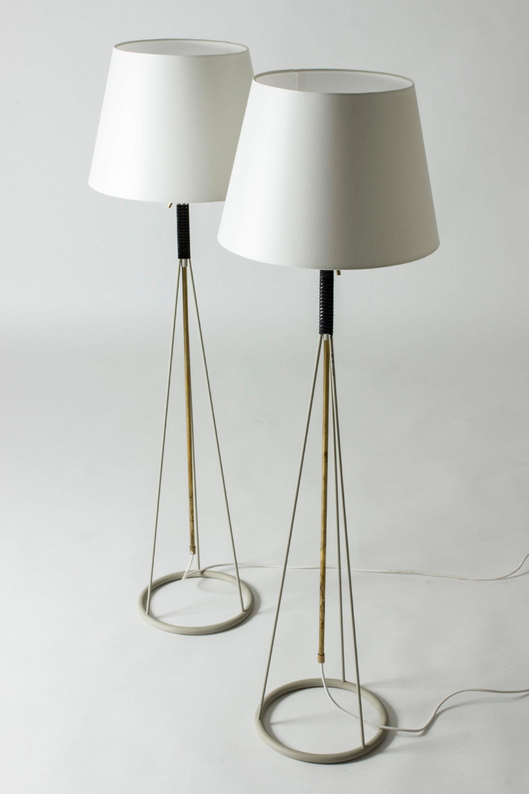 Swedish Pair of floor lamps by Eje Ahlgren for Luco, design 1950's For Sale