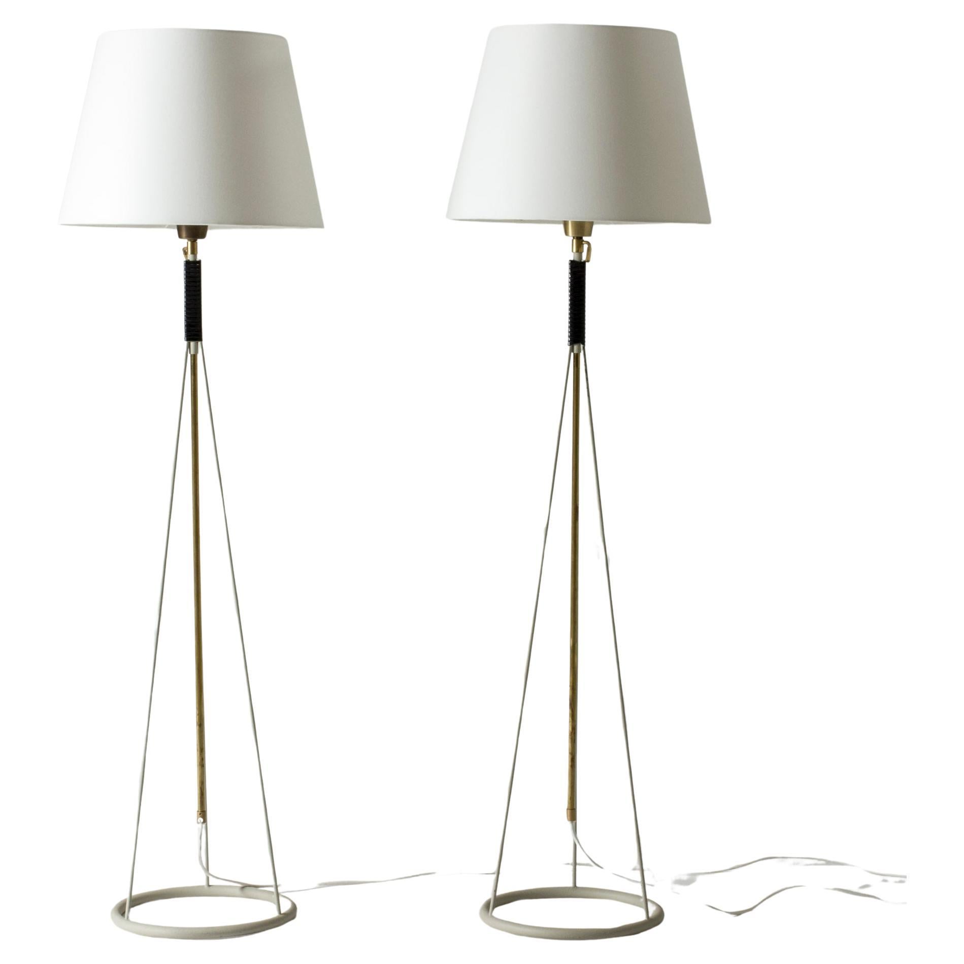 Pair of floor lamps by Eje Ahlgren for Luco, design 1950's For Sale