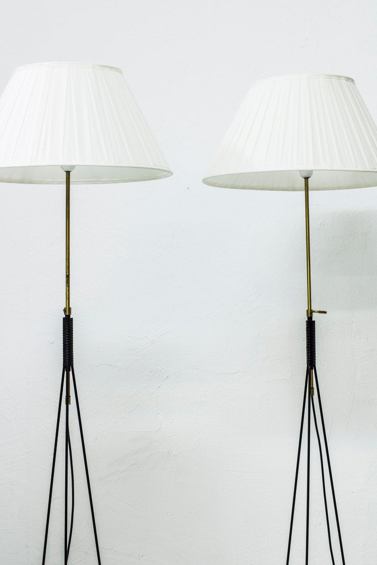 Scandinavian Modern Pair of floor lamps by Eje Ahlgren for Luco, Sweden, 1950s For Sale