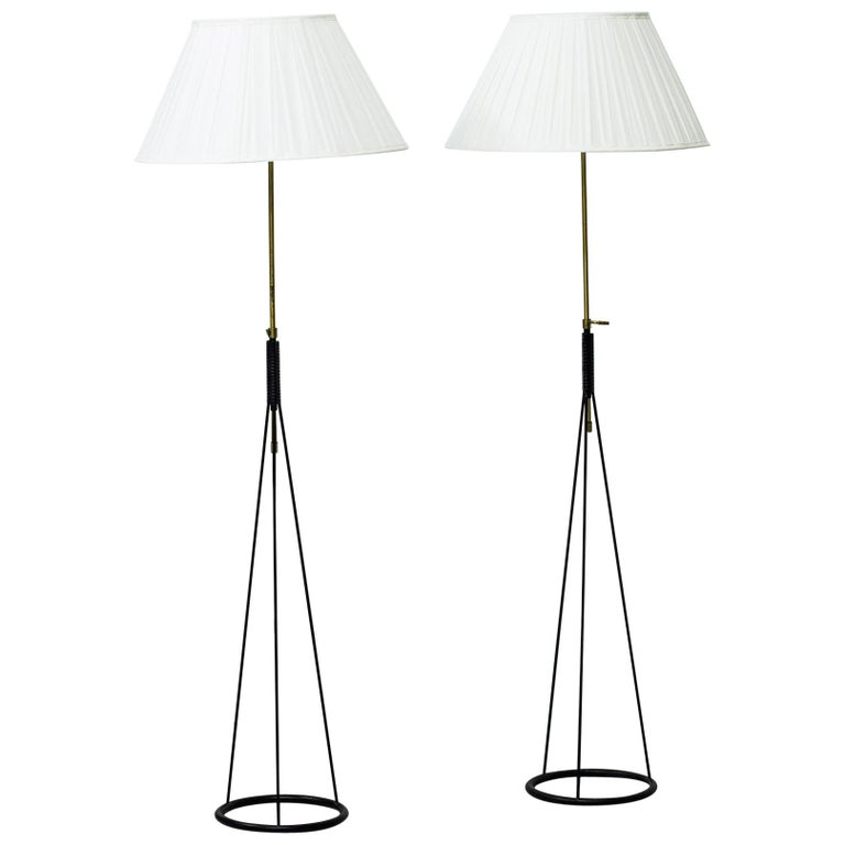 Pair of floor lamps by Eje Ahlgren for Luco, Sweden, 1950s For Sale