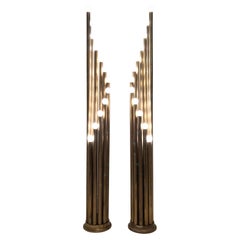 Pair of Floor Lamps by Goffredo Reggiani, Brass, Italy, 1970s