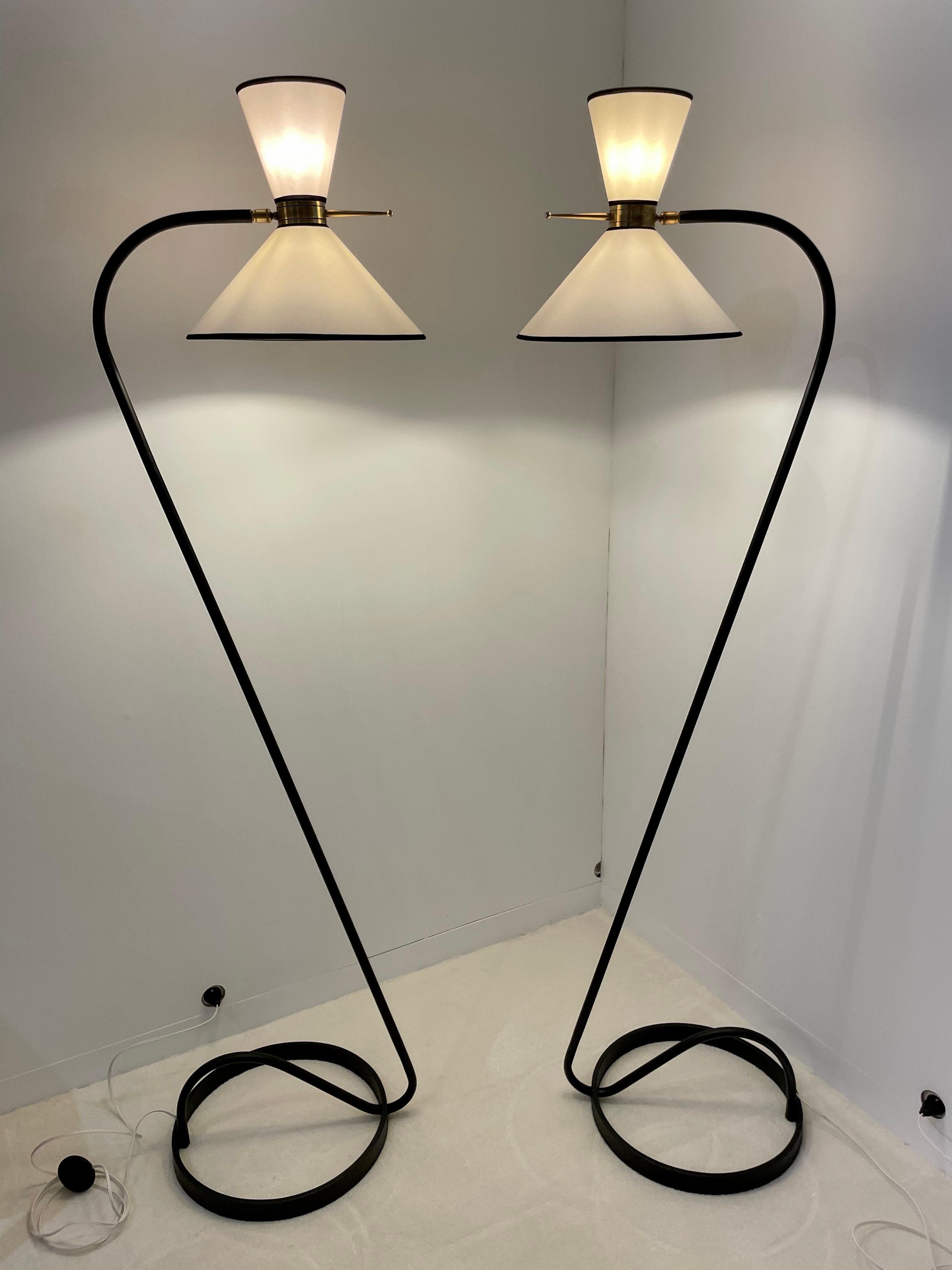 Pair of Floor Lamps by Lunel For Sale 3