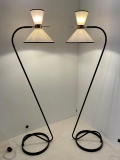 Pareja de lámparas de pie de Lunel