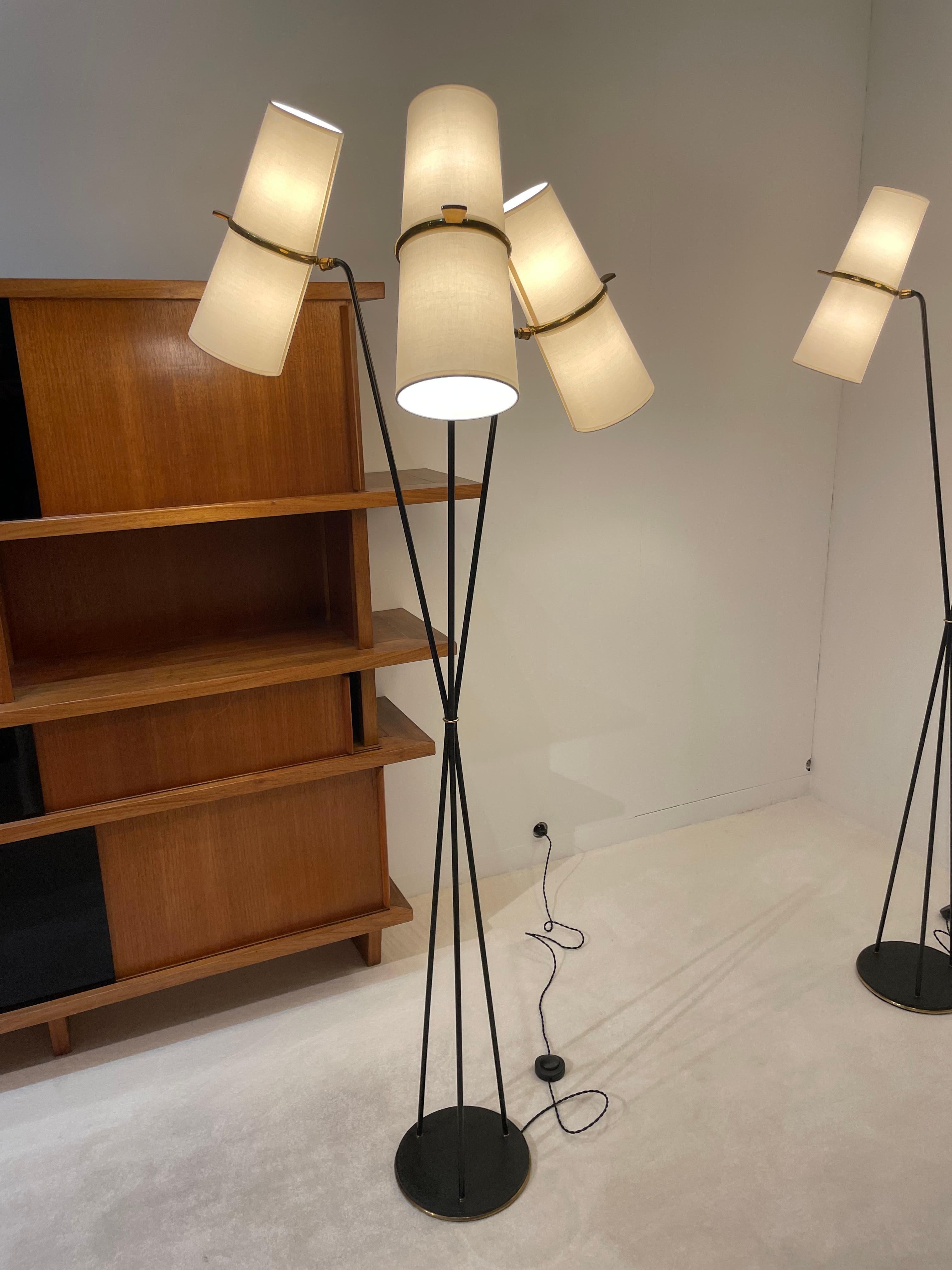 French Pair of Floor Lamps by Lunel