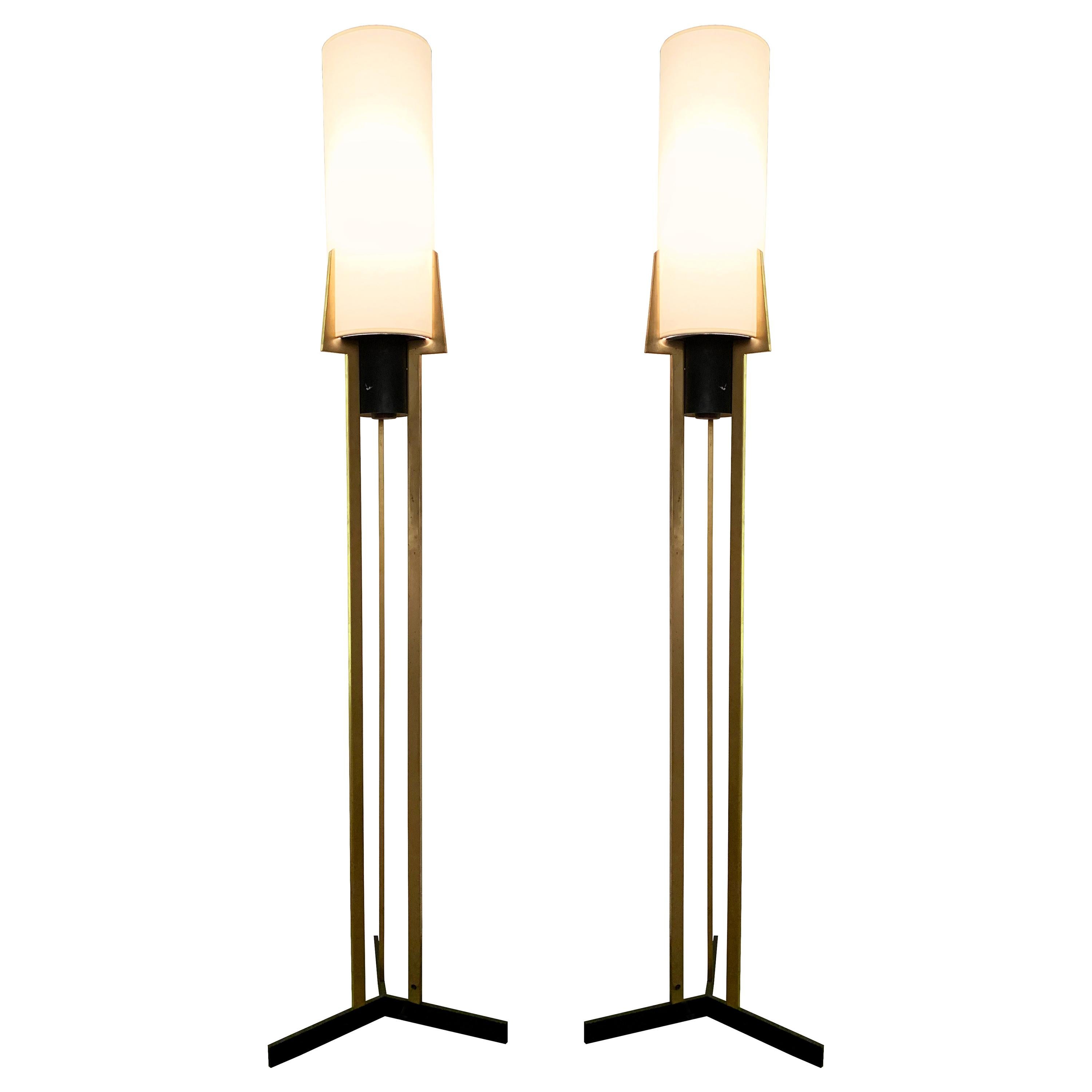 Pair of Floor Lamps by Maison Arlus 1950