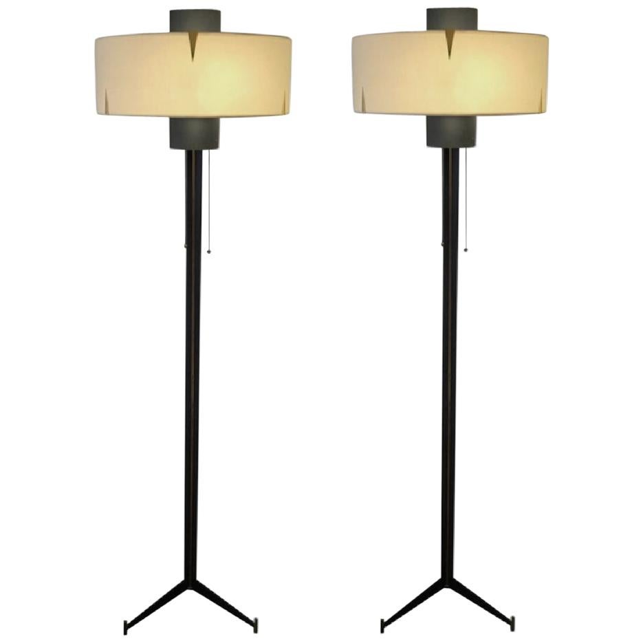 Pair of Floor Lamps by Maison Arlus, 1950