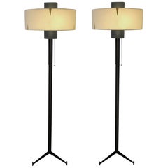 Vintage Pair of Floor Lamps by Maison Arlus, 1950