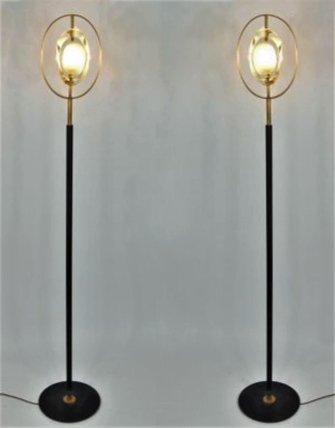 Pair of Floor Lamps by Max Ingrand for Fontana Arte Model 2020, Italy, 1961 6