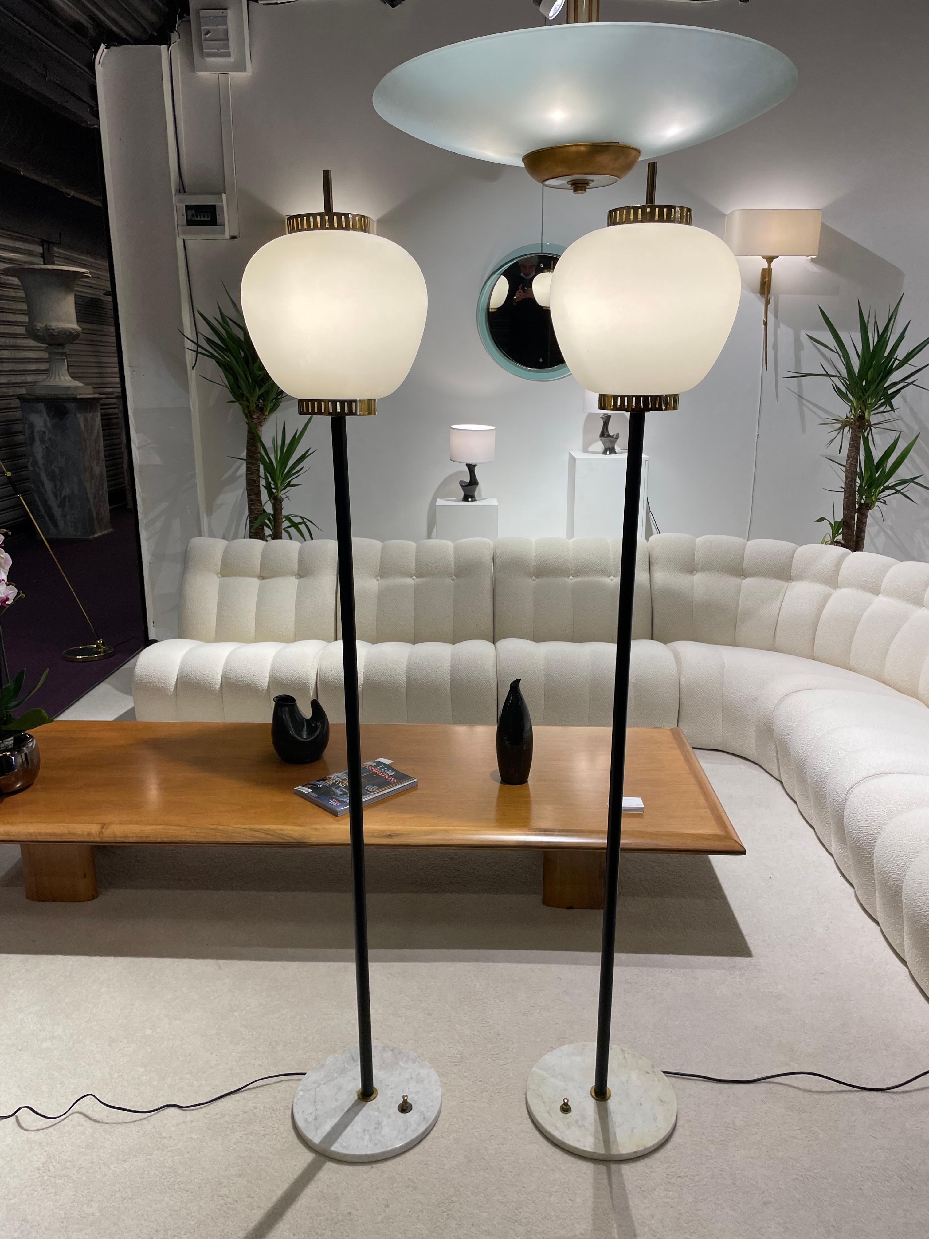 Pair of floor lamps by stilnovo
From 1960
Brass, glass and metal.