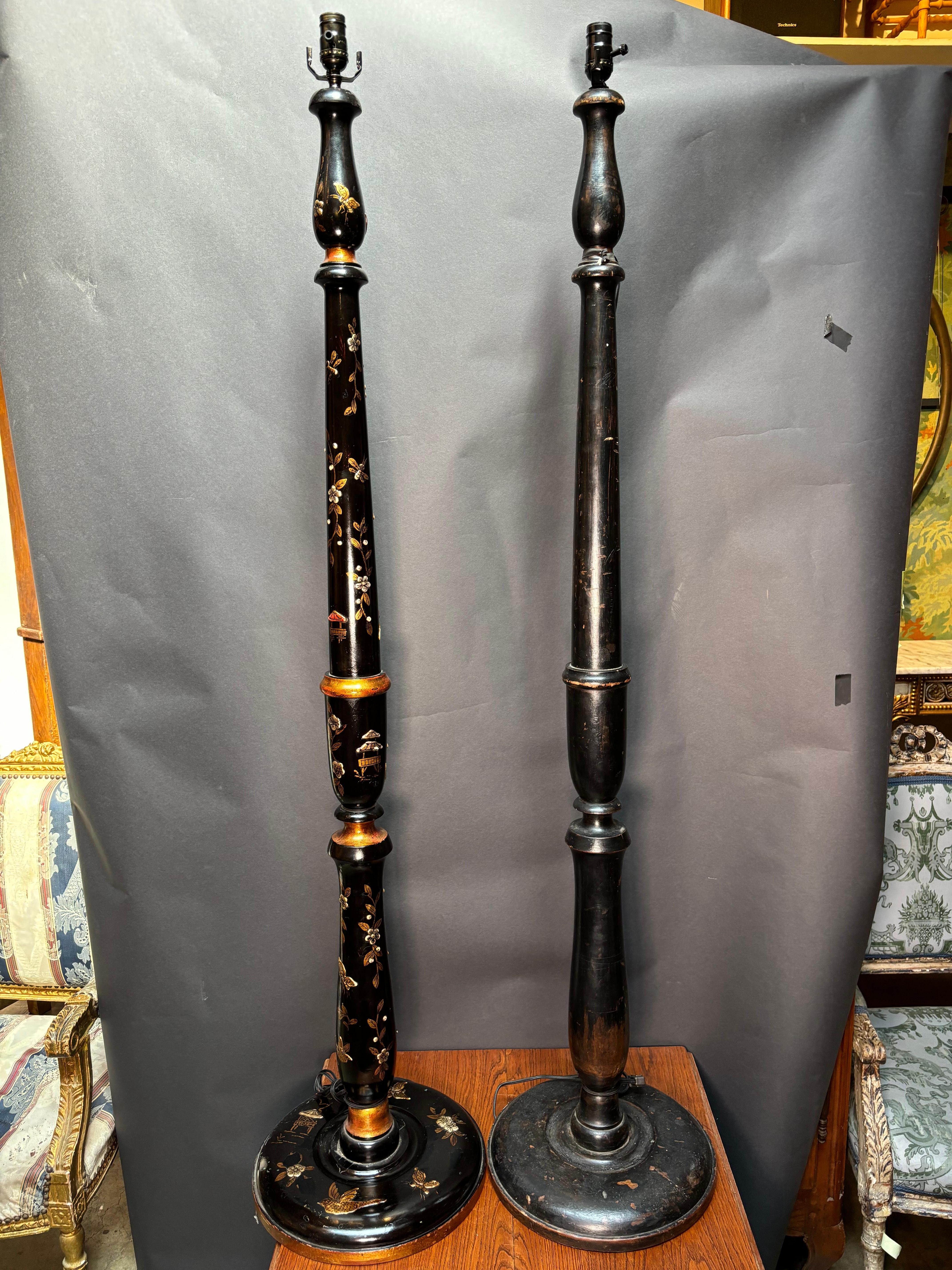 Pareja de Lámparas de Pie - Estilo Chinoiserie en venta 7