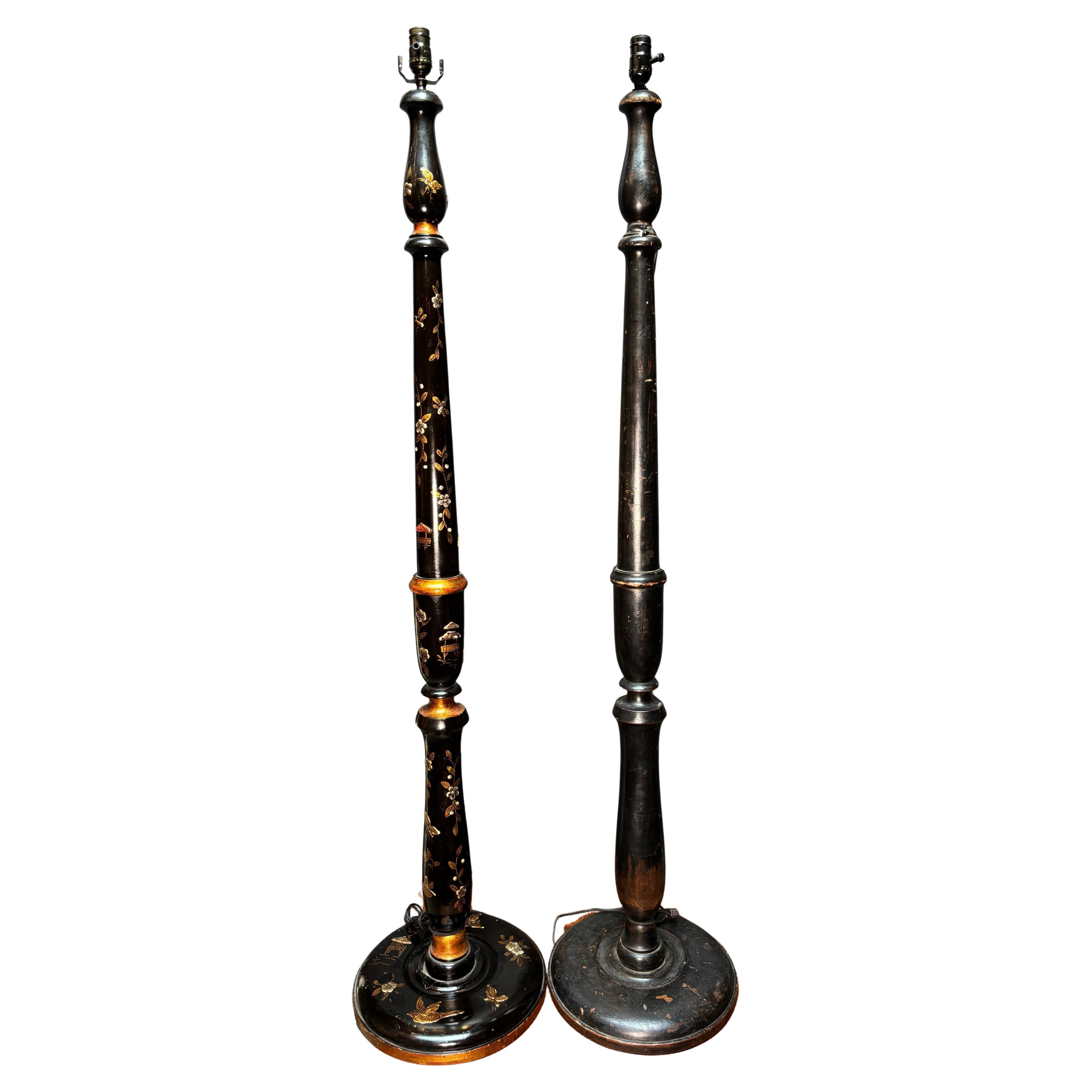 Paire de lampadaires - Style Chinoiserie