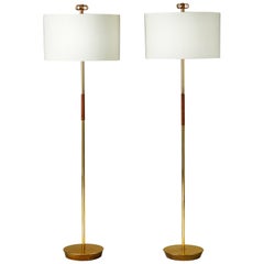 Pair of Floor Lamps Designed by Paavo Tynell for Idman, Finland, 1950's