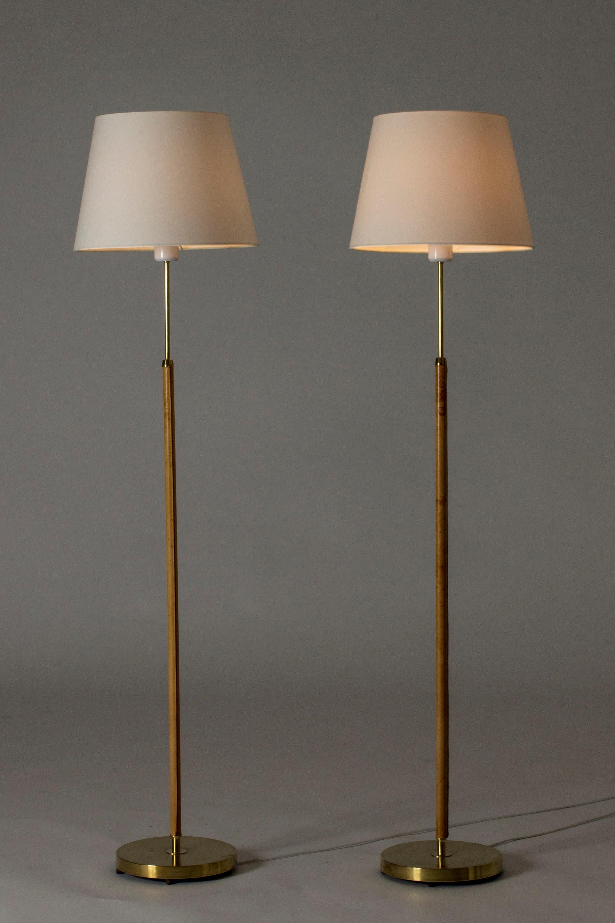 Scandinavian Modern Pair of Floor Lamps from Falkenbergs Belysning, Sweden, 1950s