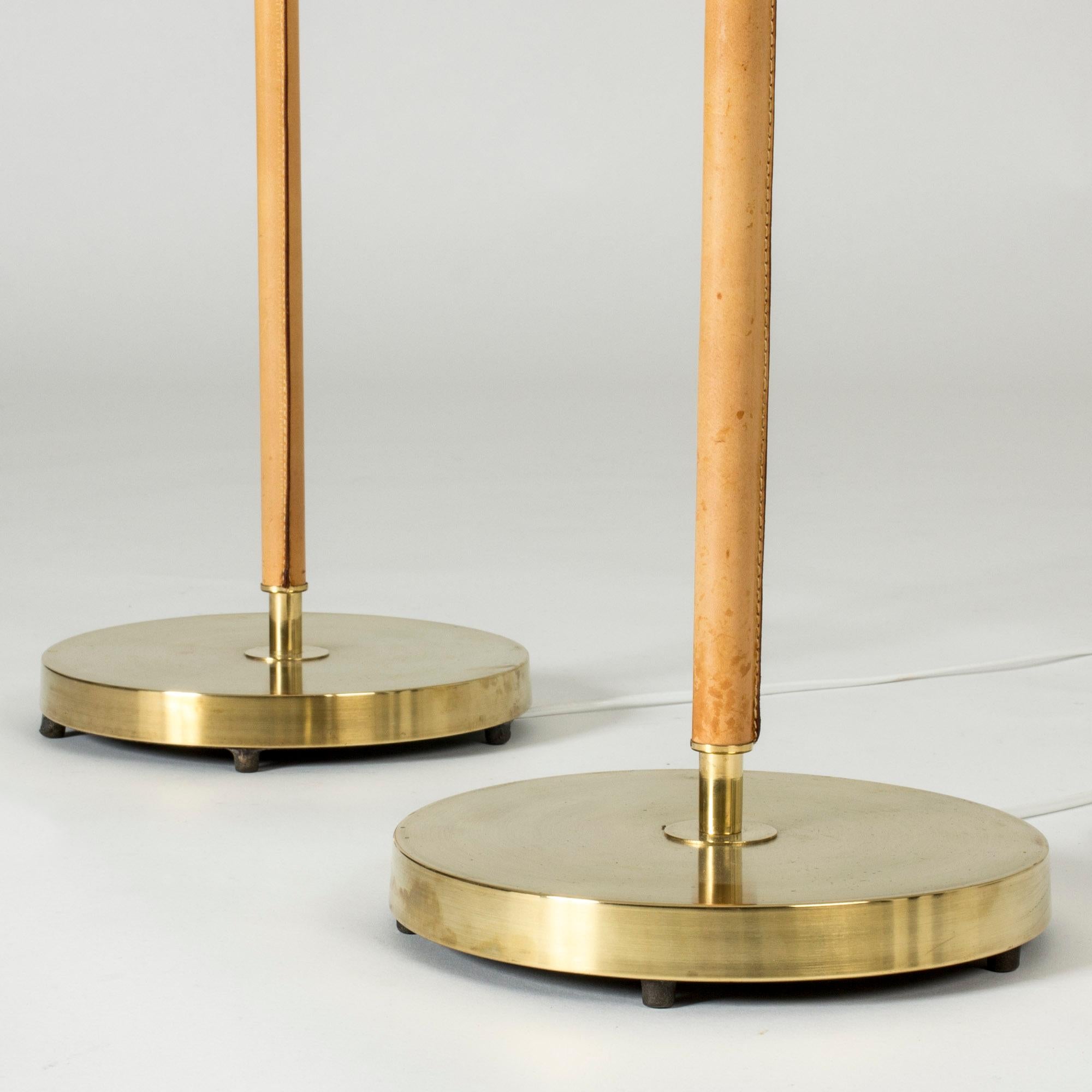 Brass Pair of Floor Lamps from Falkenbergs Belysning, Sweden, 1950s