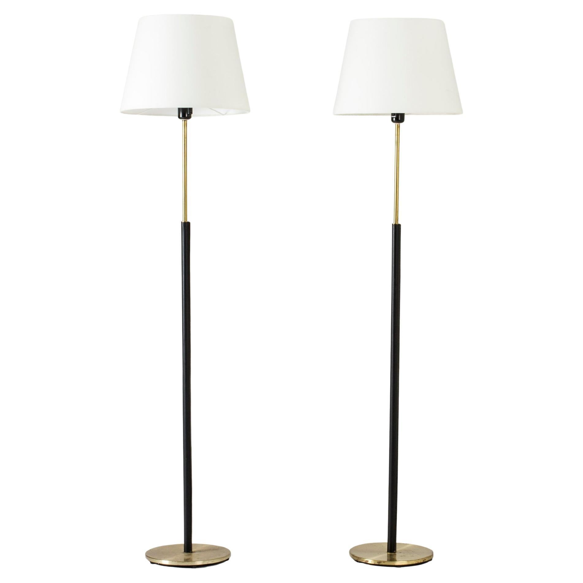 Pair of Floor Lamps from Falkenbergs Belysning, Sweden, 1960s For Sale
