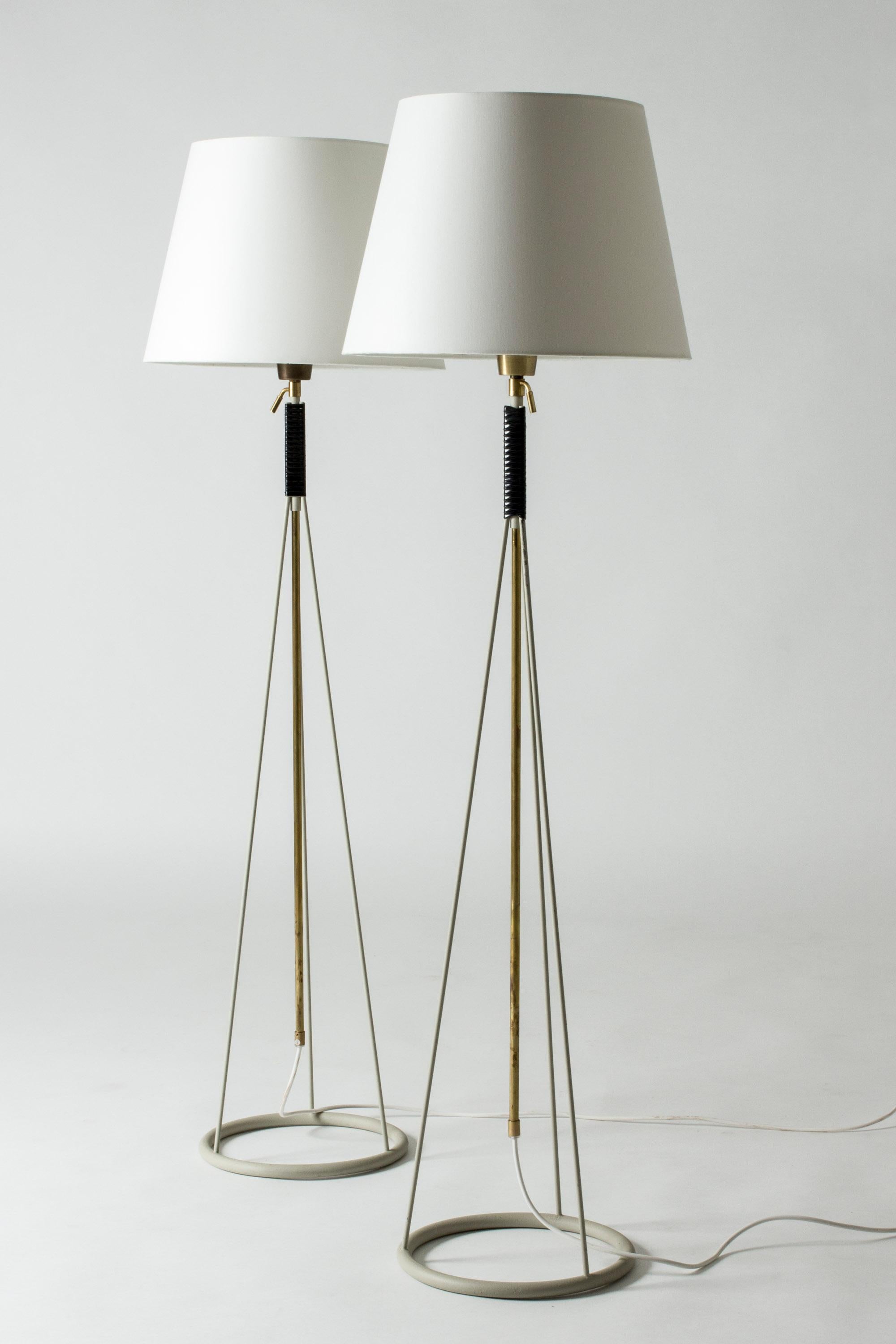 Scandinavian Modern Pair of Floor Lamps from Luco, Sweden, 1950s