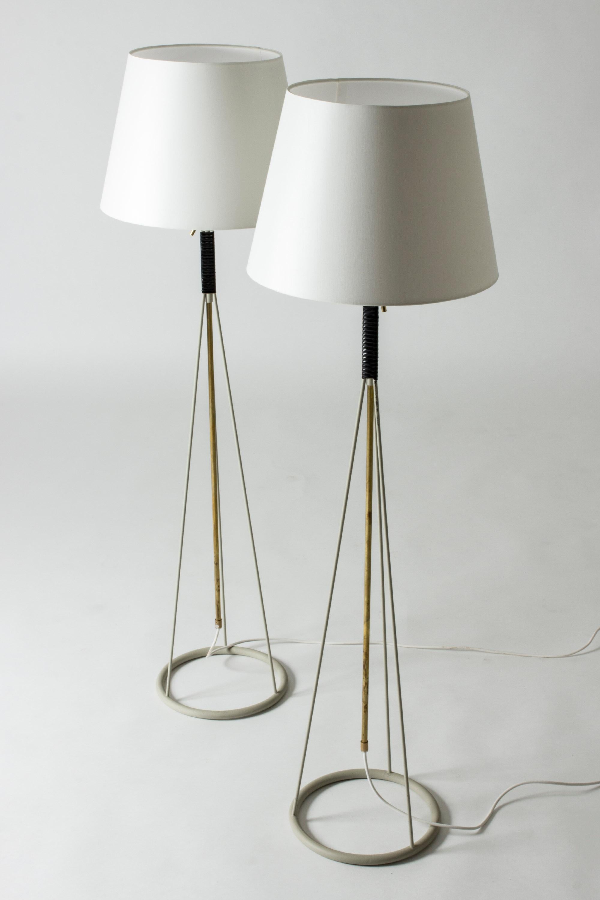 Swedish Pair of Floor Lamps from Luco, Sweden, 1950s