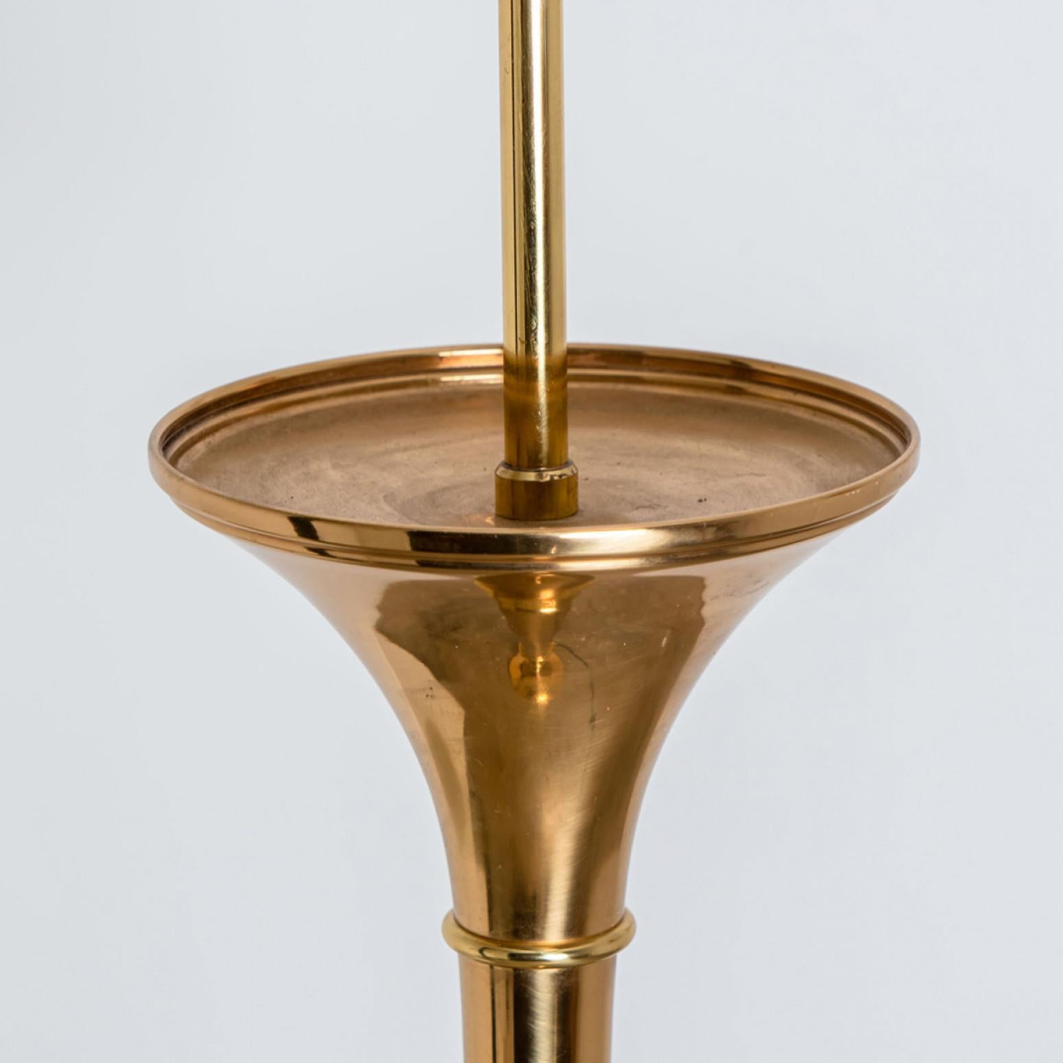 Other Pair of Floor Lamps Gold Brass and Bamoboo Shade by Ingo Maurer, Germany, 1968 For Sale