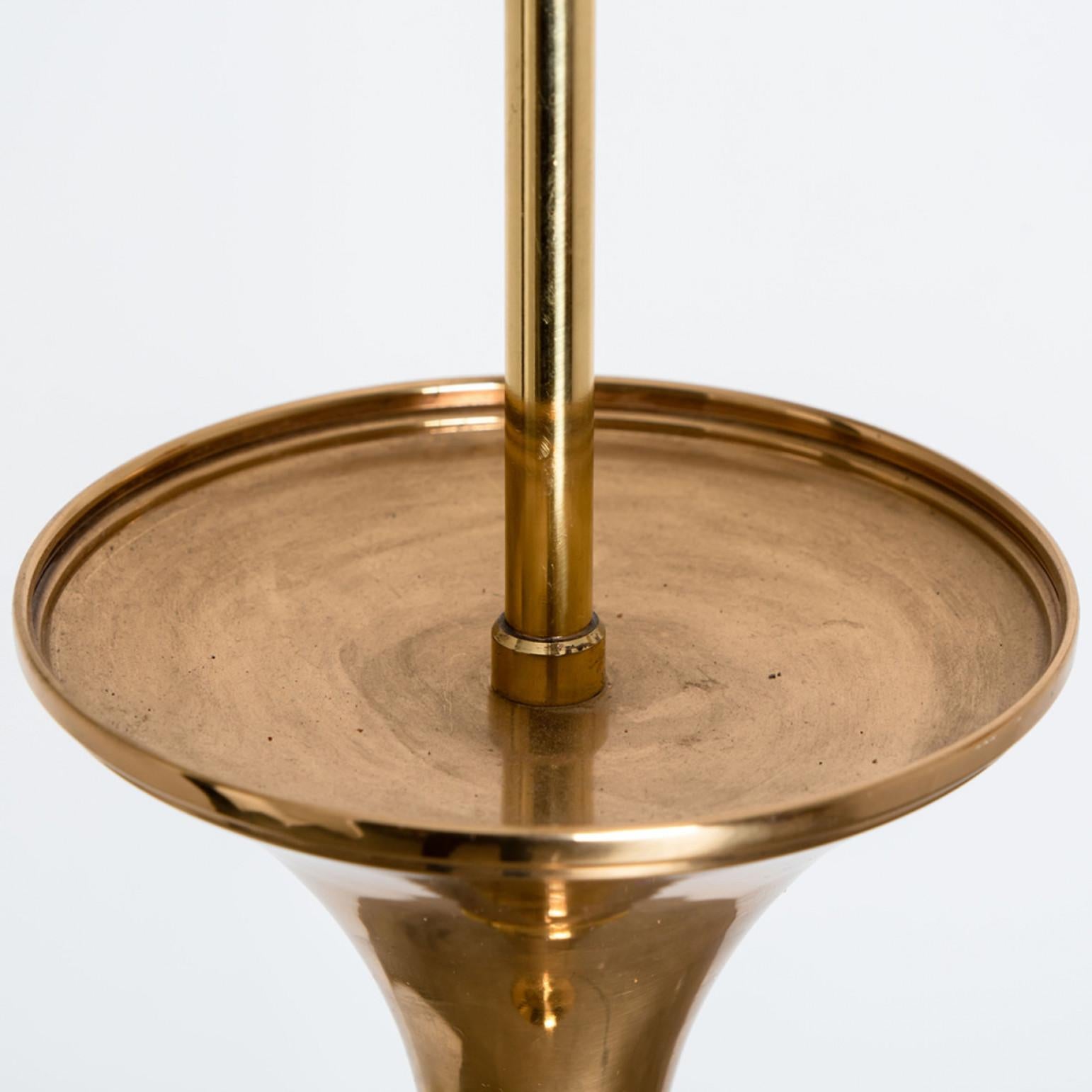 Other Pair of floor Lamps Gold Brass and Wood by Ingo Maurer, Europe, Germany, 1968 For Sale
