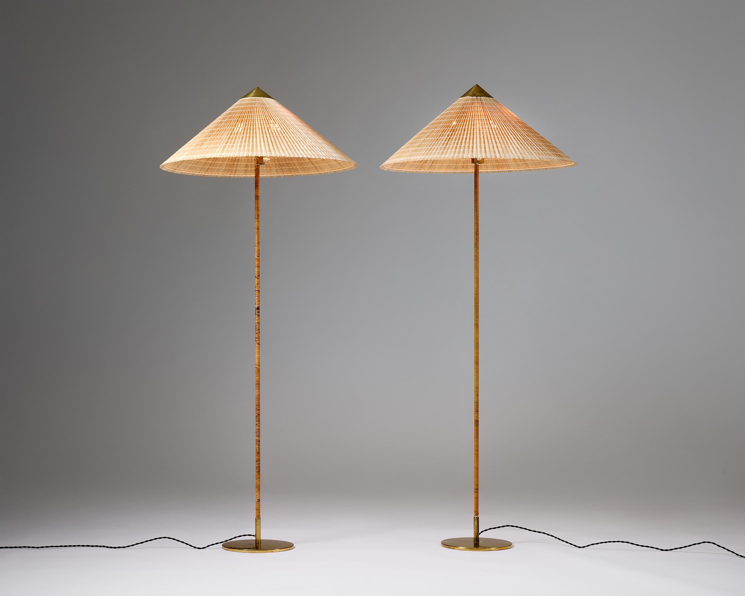 Finnish Pair of floor lamps model 9602 Designed by Paavo Tynell for Taito Oy Finland For Sale