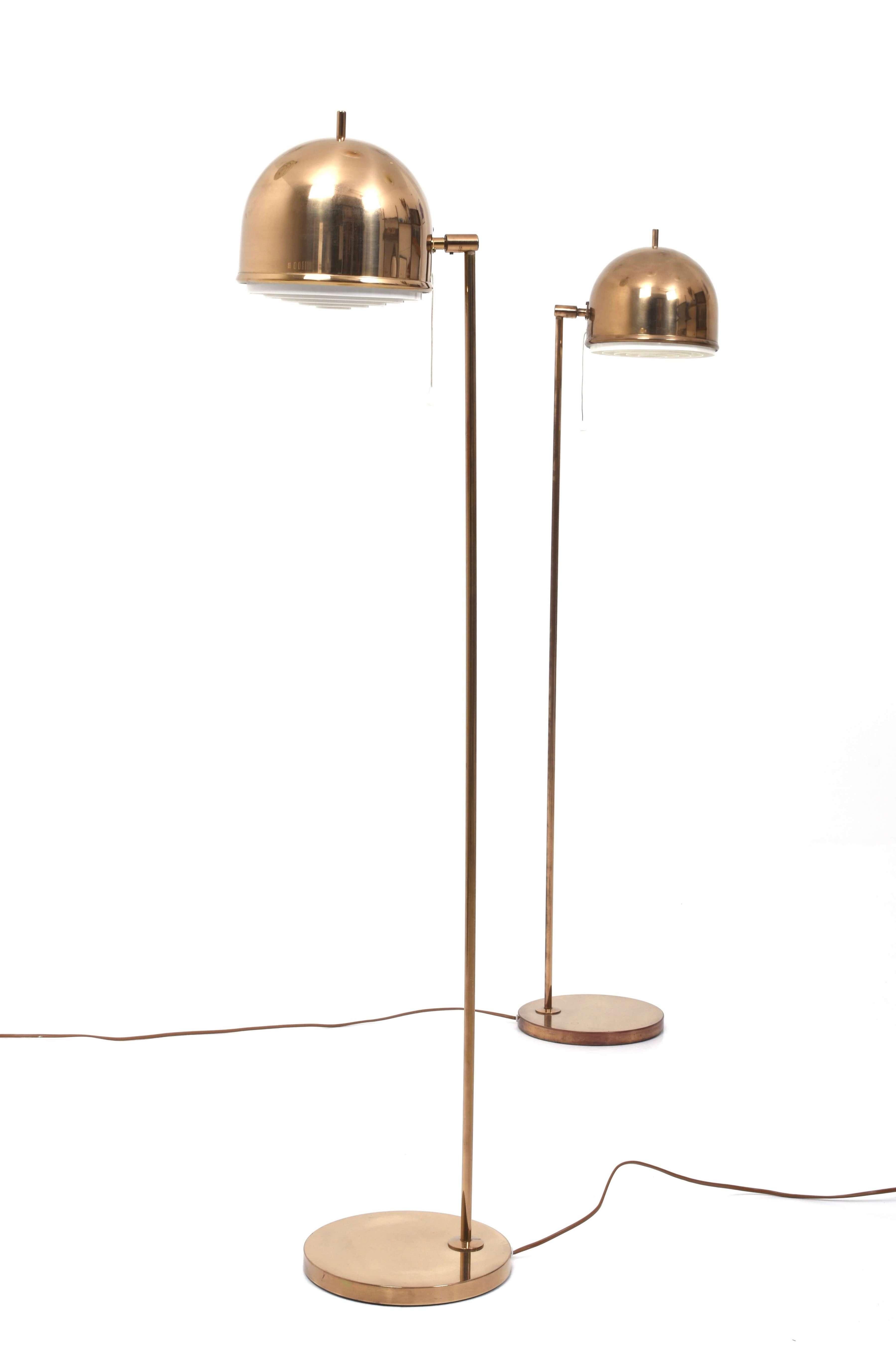 Scandinavian Modern Pair of Floor Lamps, Model G-075, Bergboms, Sweden, 1960s