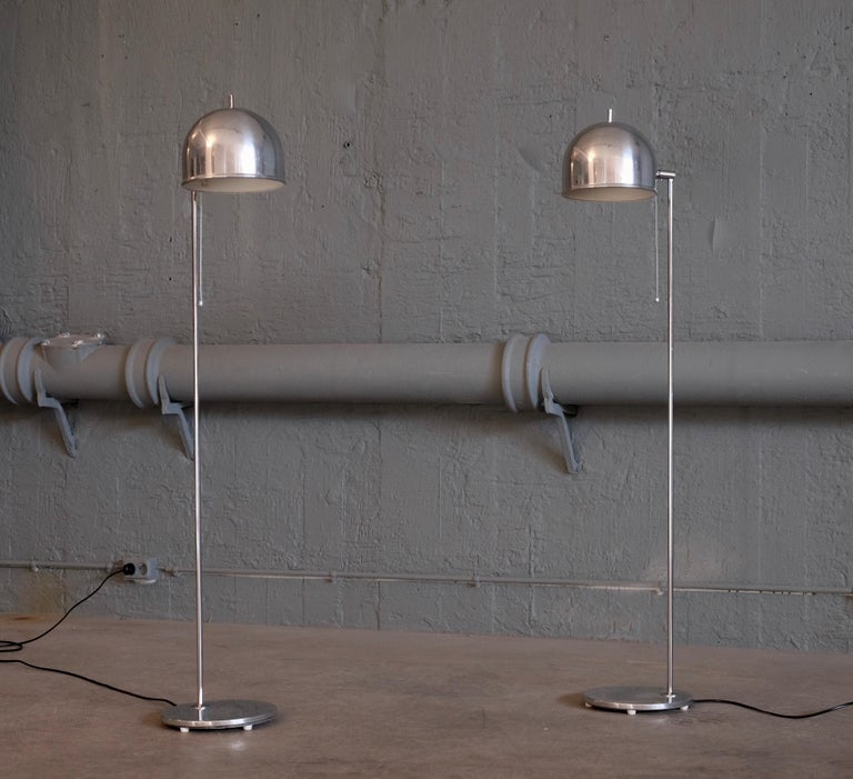 Scandinavian Modern Pair of Floor Lamps Model G-075 by Bergboms, Sweden, 1960s For Sale