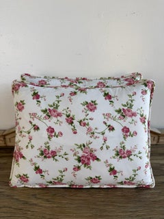 Pair of Floral Cotton Decorative Pillows with Rose Print