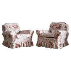 Pair of Floral Country House Armchairs