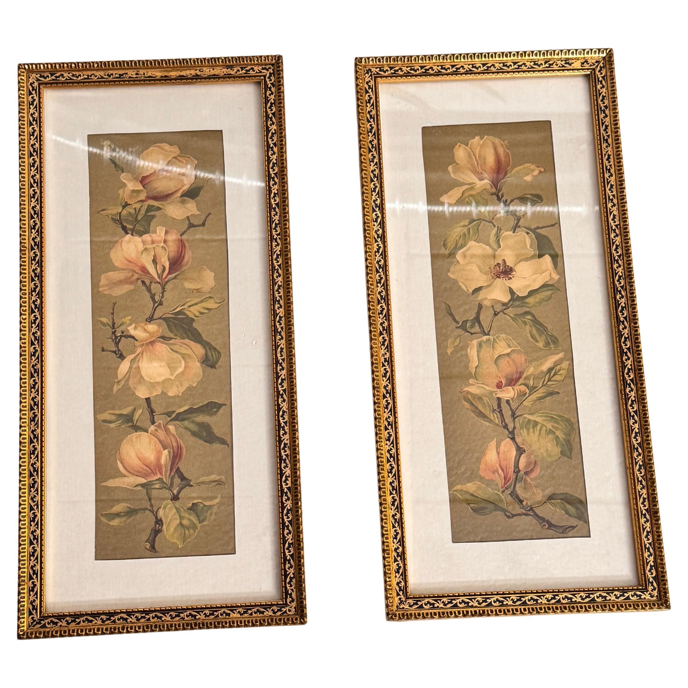 Pair of Floral Engravings — France, 1920s