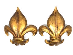 Pair of Floral French Lily Tole Sconces Gilded Metal, Koegel Leuchten, 1950s