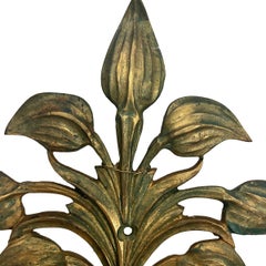Pair of Floral Gilt Bronze Sconces