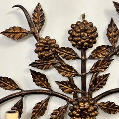 Pair of Floral Gilt Metal Sconces