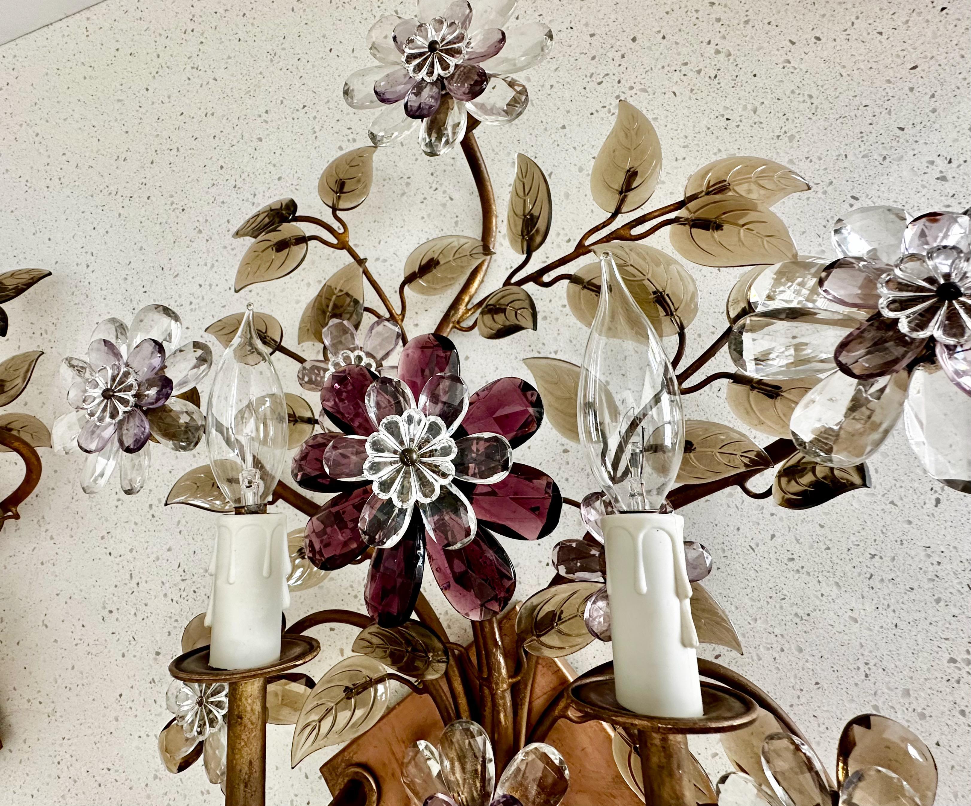 Pair of Floral Lobmeyr Wall Sconces by Oswald Haerdtl 6