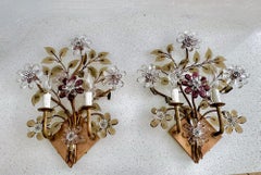 Pair of Floral Lobmeyr Wall Sconces by Oswald Haerdtl