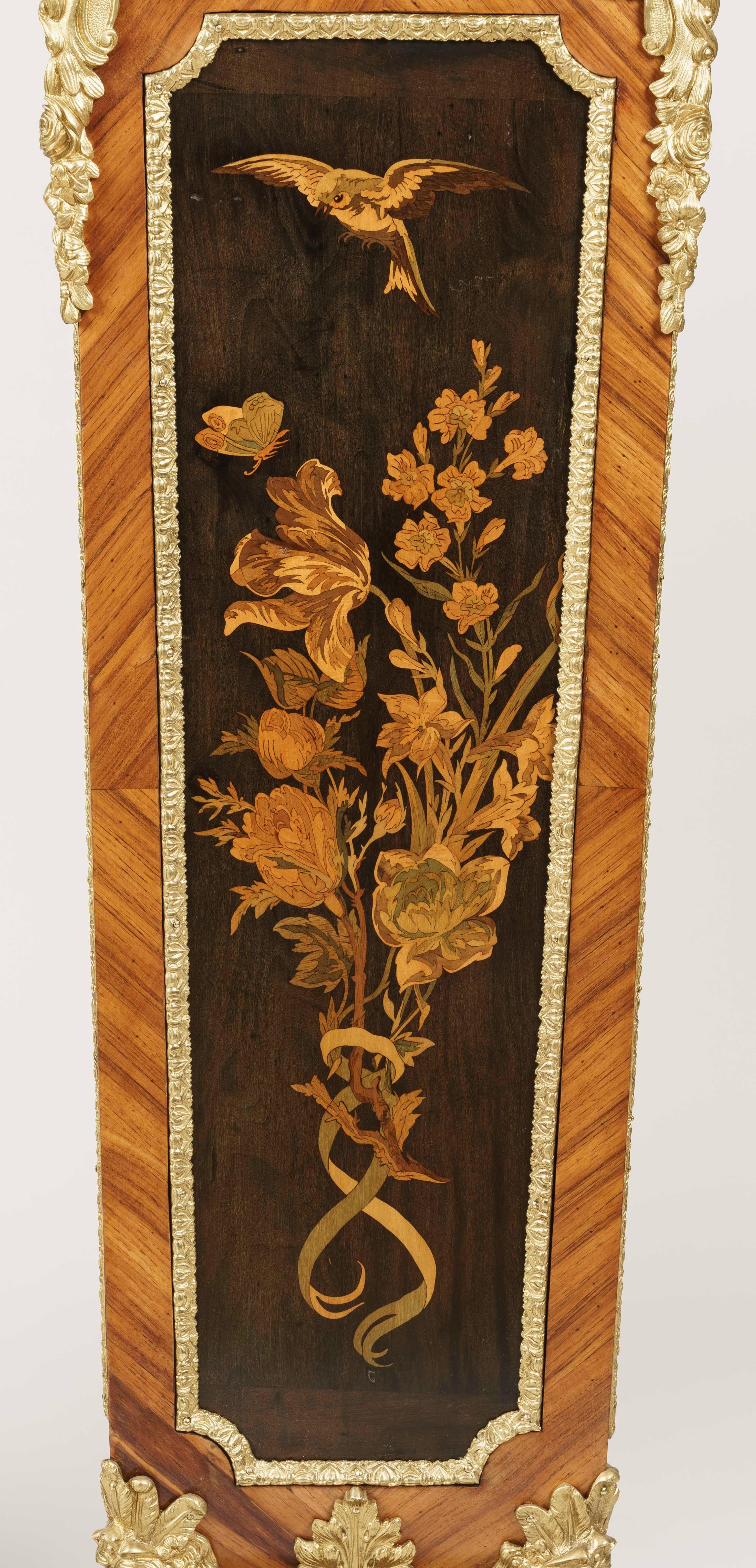 Louis XIV Pair of Floral Marquetry Pedestals Attributed to Joseph Cremer For Sale