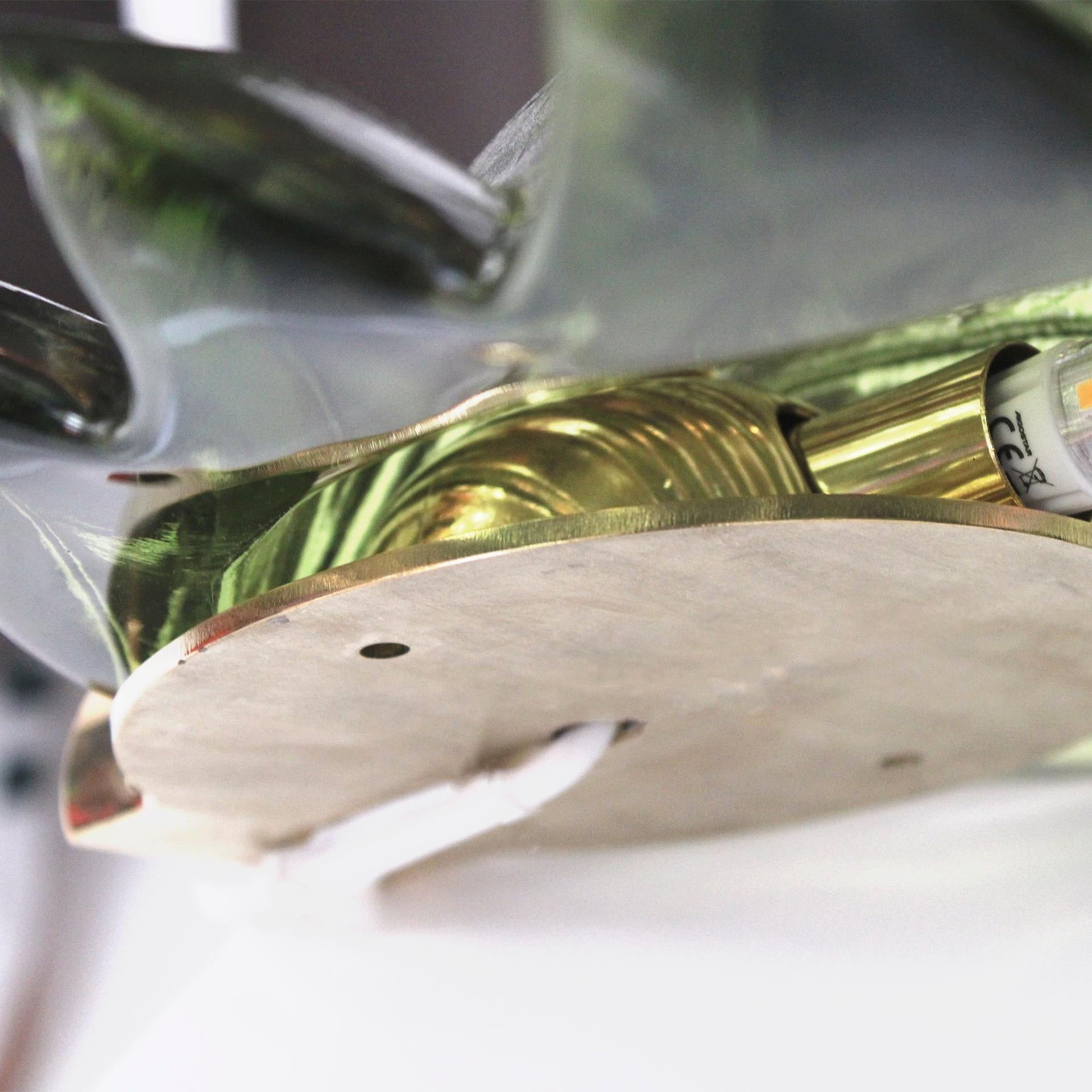 Paire d'appliques murales florales en verre de Murano en verre d'art italien vert en vente 3