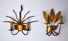 Pair of Floral Sconces by Ferroarte, Regency, Spain, 1970