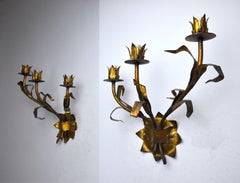 Pair of Floral Sconces, Italy, 1950s