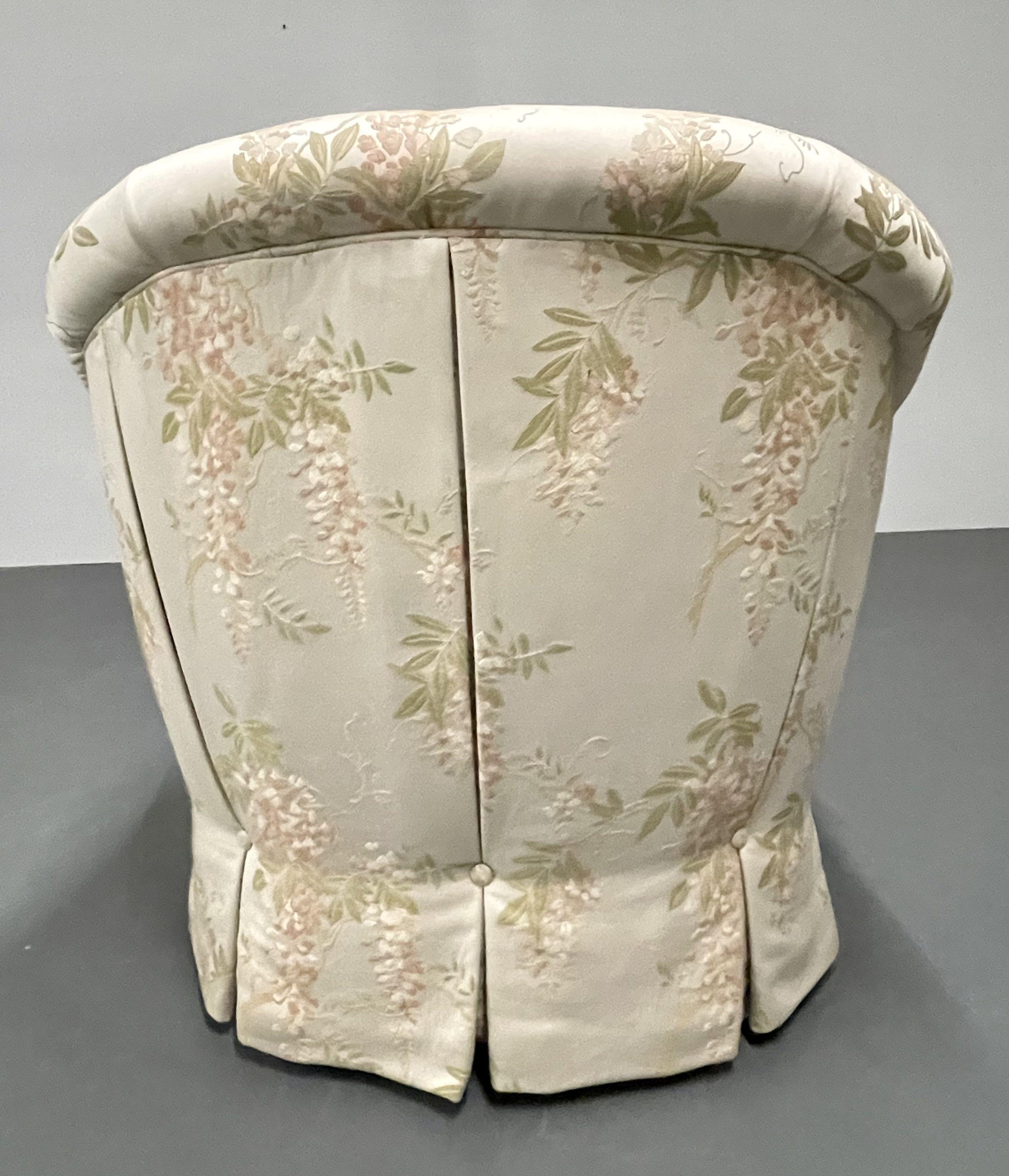 Pair of Floral Swivel Chairs, Milo Baughman, Scalamandré, Lounge Chairs 2