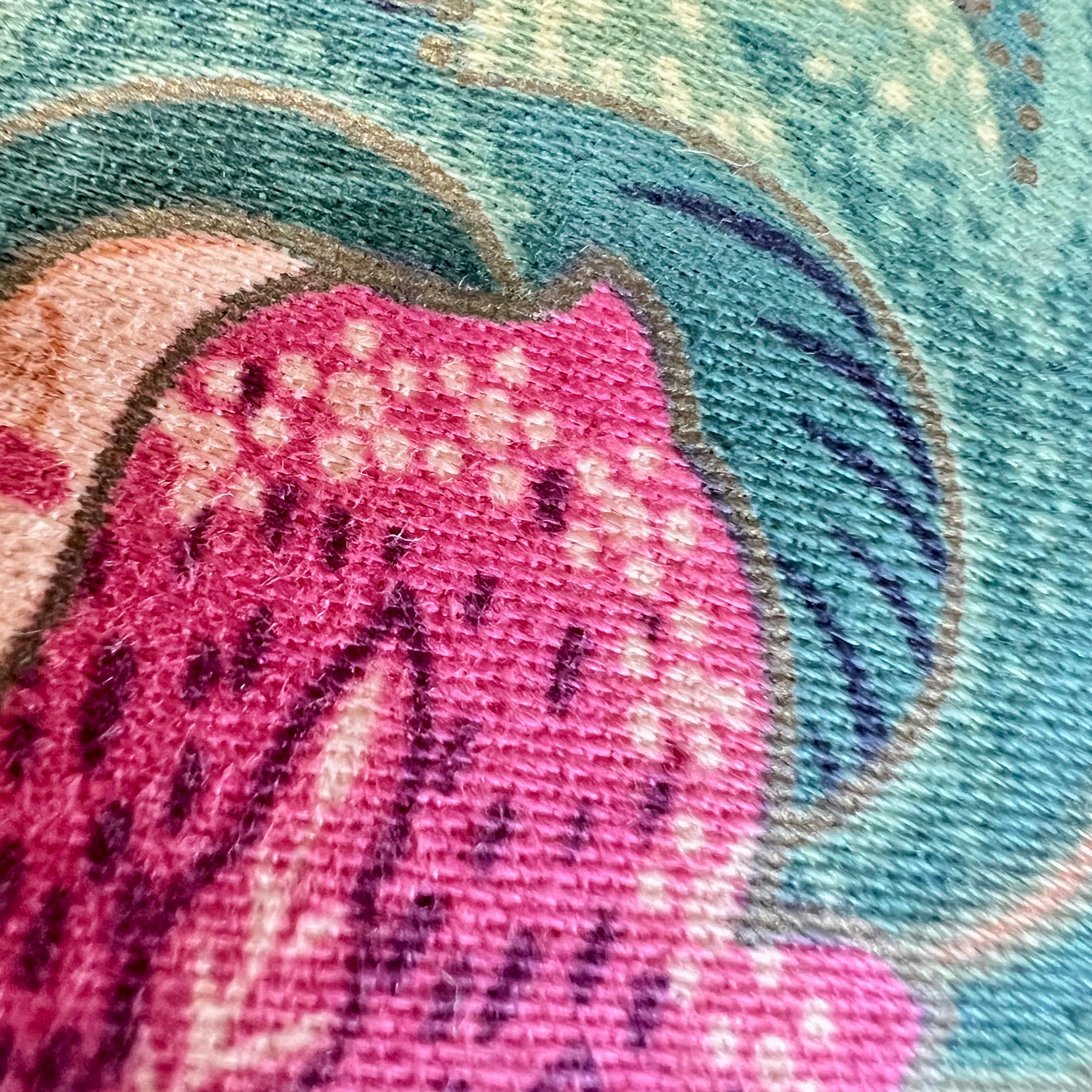 Pair of Floral Upholstered Roll Back Skirted Slipper Chairs, Late 20th C. 4