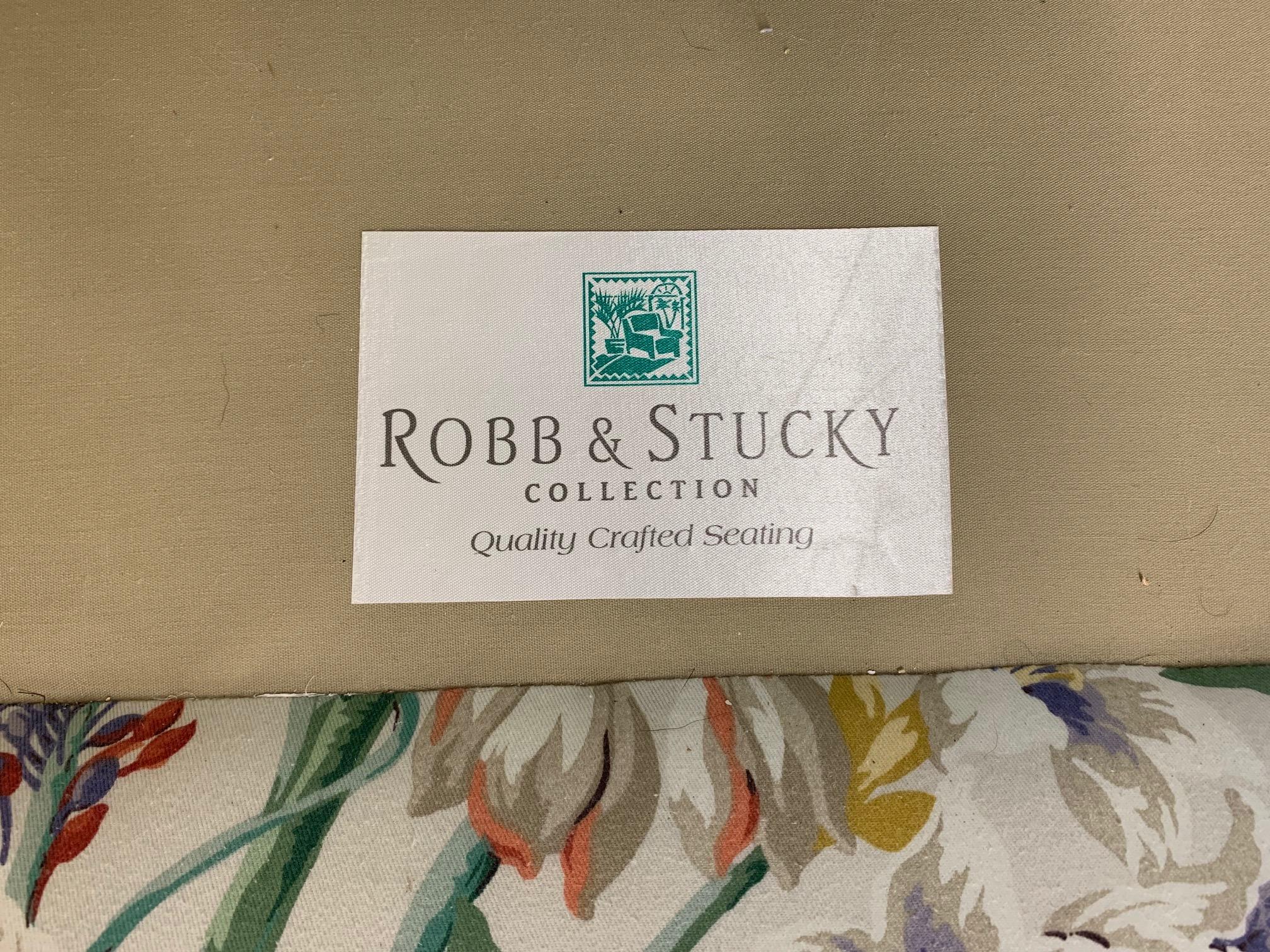 Upholstery Pair of Floral Upholstered Sofas by Robb and Stucky