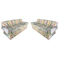 Pair of Floral Upholstered Sofas by Robb and Stucky
