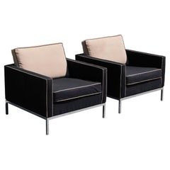 Pareja de sillones Florence Knoll cromados, Knoll USA Años 70